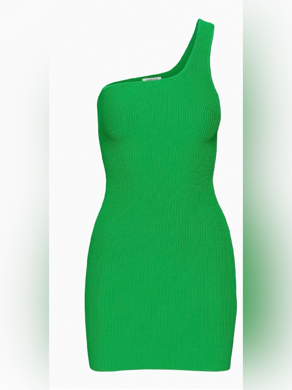Aritzia Babaton Green Sculpt Knit One-Shoulder Dress Small